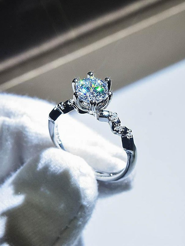 Wedding Ring For Women's Anniversary Party Evening Gift Imitation Diamond Alloy Classic - LuckyFash™