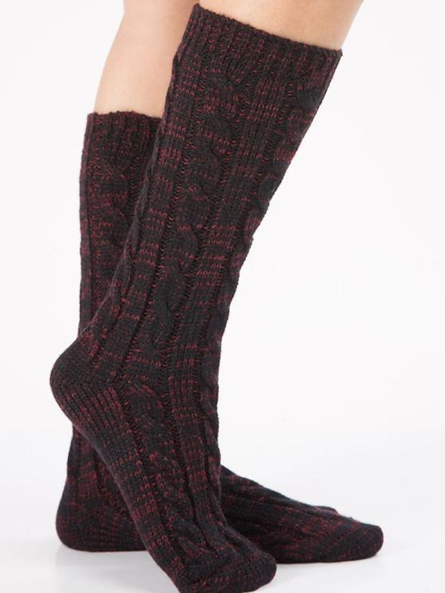 Women's Crew Socks Home Daily Spandex Acrylic Fibers Nylon Basic Casual Classic Warm 1 Pair - LuckyFash™