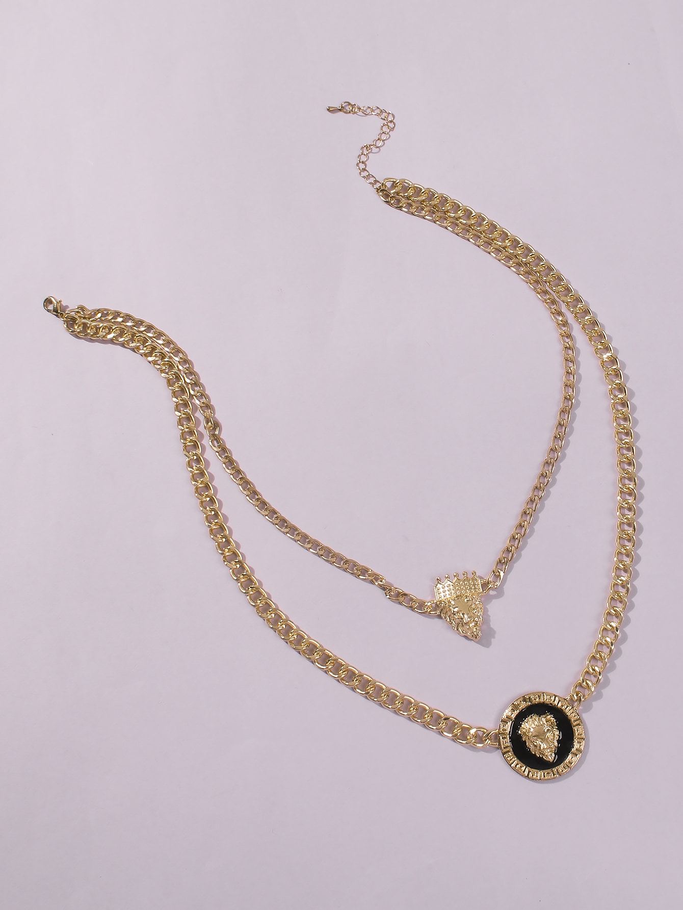 Plate Pendant Dual Lap Alloy Necklace - LuckyFash™