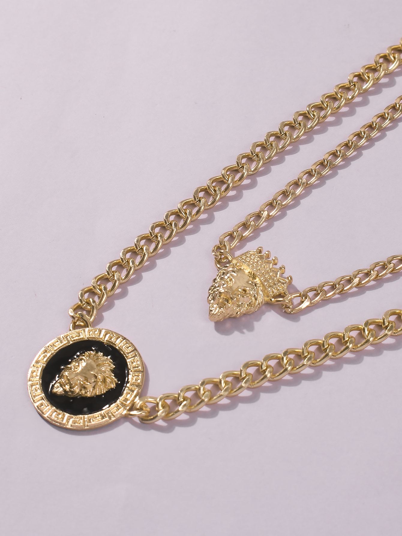 Plate Pendant Dual Lap Alloy Necklace - LuckyFash™