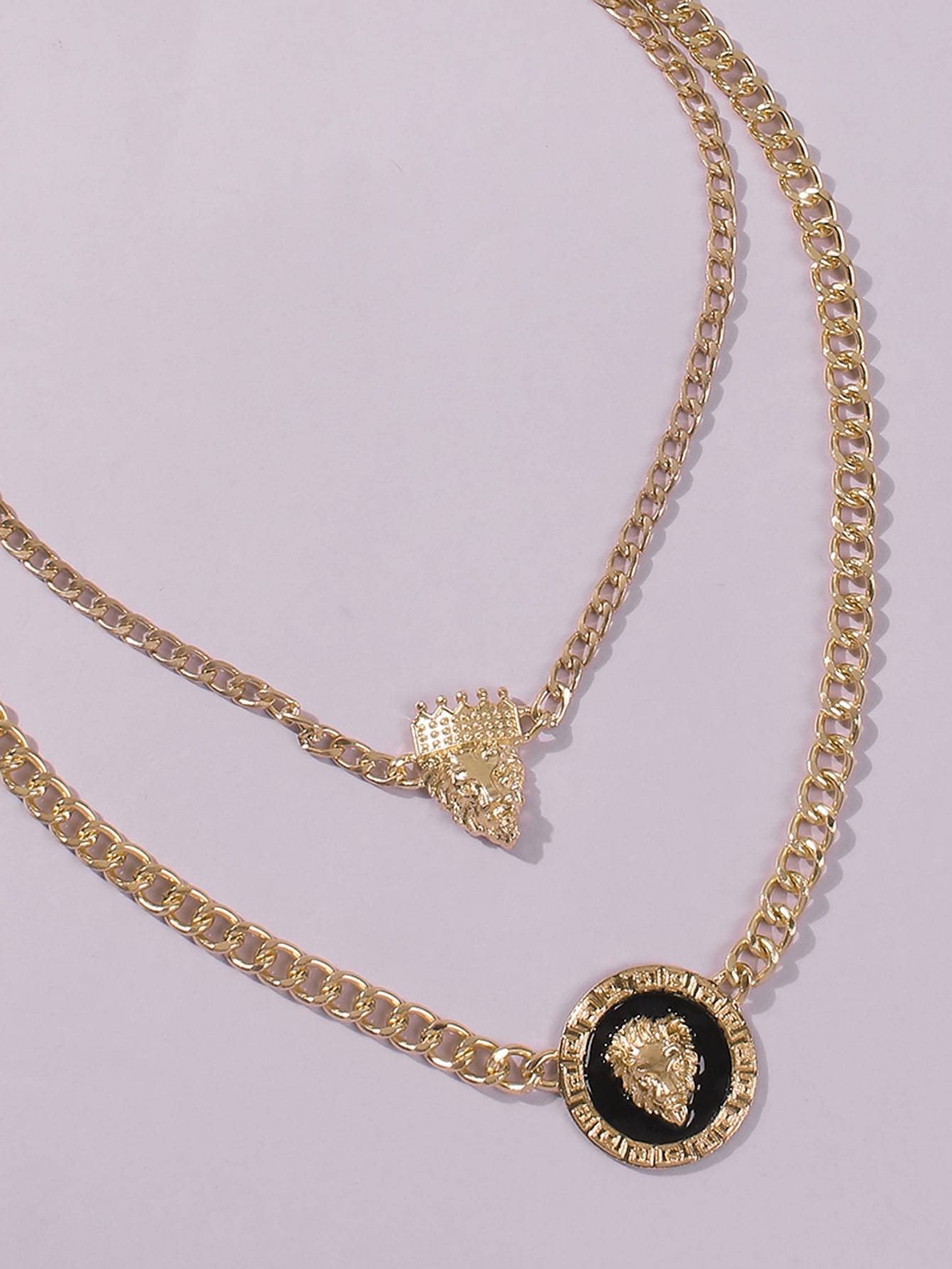 Plate Pendant Dual Lap Alloy Necklace - LuckyFash™