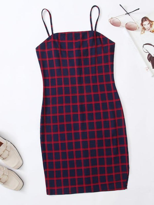 Plus Plaid Slip Dress - LuckyFash™