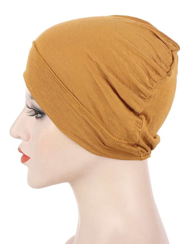 Fashion Multi Color Muslim Underscarf Women Soft Hijab Solid Scarf Turbans Head For Women Caps Islamic Hat - LuckyFash™