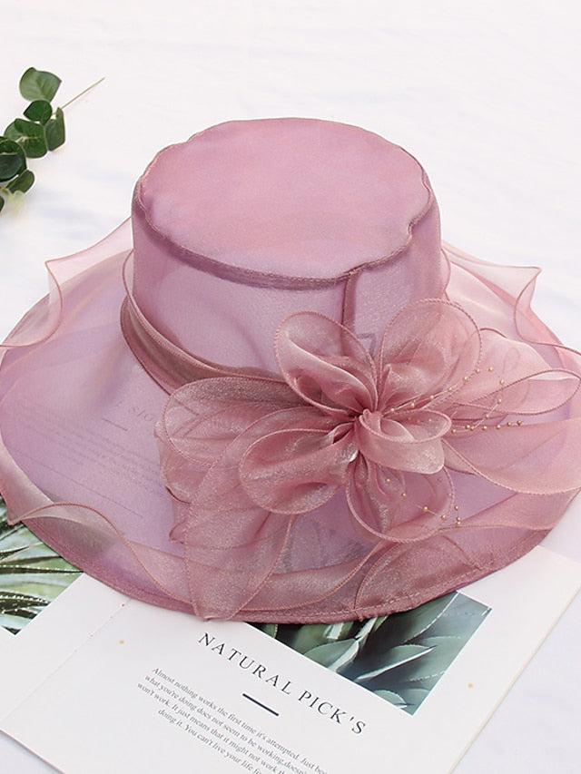 Women's Party Hat Party Wedding Special Occasion Flower Solid Color Wine Black Hat / White / Fall / Winter / Spring / Summer - LuckyFash™