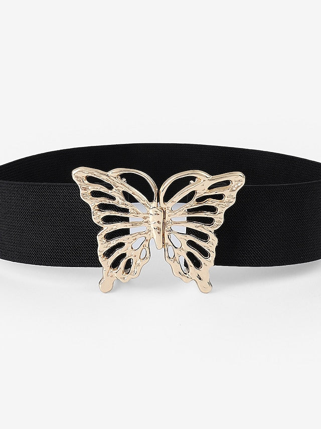 Women's Wide Belt Nylon Metal Bucke Bow Decor Formal Casual Party Daily Silver Gold - LuckyFash™