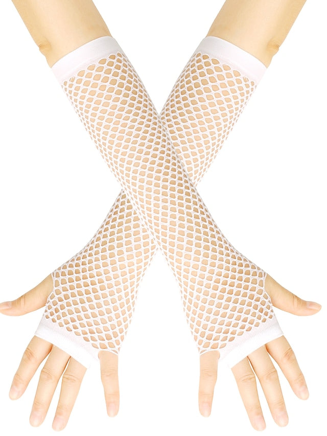 Fingerless Gloves Wedding Daily Pure Color Spandex Cosplay 1 Pair for Women - LuckyFash™