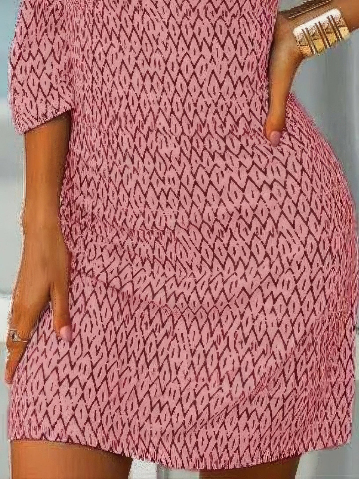 Printed Mid-Sleeve Off The Shoulder Dress - LuckyFash™
