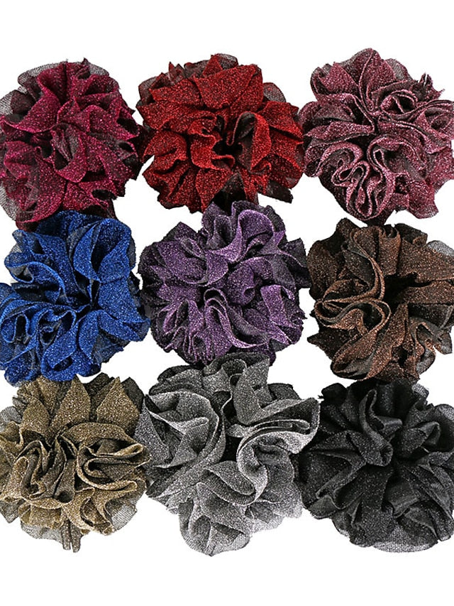 Bling Scrunchies Giant Large Intestine Big Hair Ties Elastic Rubber Bands Glitter Ponytail Holder Hijab Volumizing Scrunchies for Women - LuckyFash™