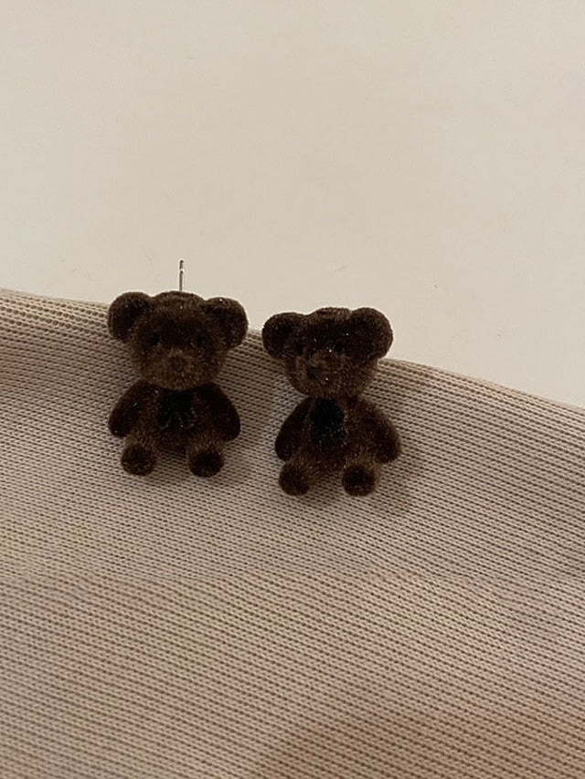 Women's Earrings Active Party Bear Earring / Resin / Beige / Black / Brown / Fall - LuckyFash™