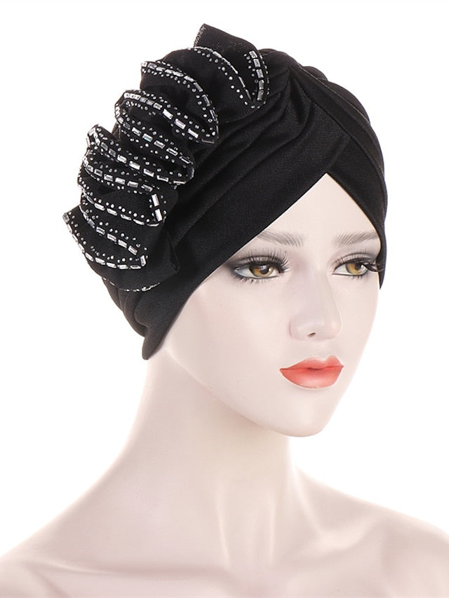 Lastest Flower Turban Bonnet for Women Muslim Hijab Headscarf Cap Wedding Party Headwear Turbante African Headtie - LuckyFash™