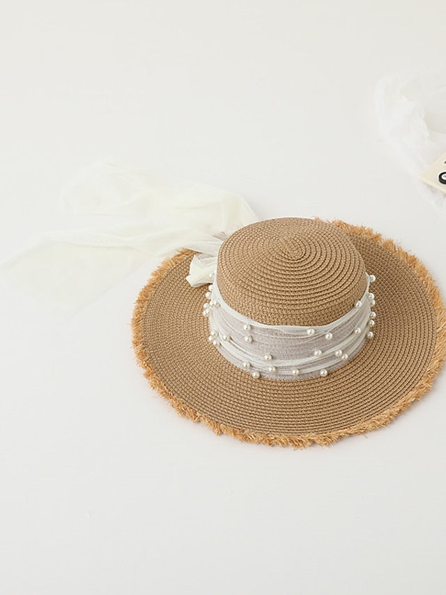 Women's Sun Hat Straw Hat Holiday Straw Lace Vacation Beach Sunscreen Casual 1 pcs - LuckyFash™