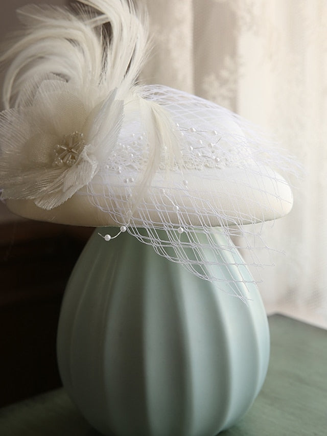 Women's Hat Bucket Hat Black Pink Royal Blue Wedding Party Festival Mesh Pure Color Warm - LuckyFash™