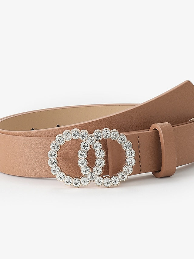 Women's Belt Leather White Black Camel Khaki Coffee Waist Belt Outdoor Street Daily Holiday Pure Color / Spring / Summer / Fall / Winter / Alloy - LuckyFash™