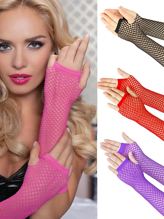 Fingerless Gloves Wedding Daily Pure Color Spandex Cosplay 1 Pair for Women - LuckyFash™