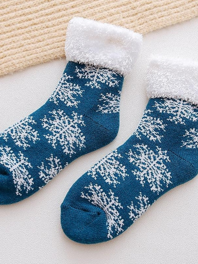 Women's Crew Socks Thick Winter Warm Socks Home Christmas Work Polyester Spandex Nylon Basic Casual Warm Elastic Casual 1 Pair - LuckyFash™