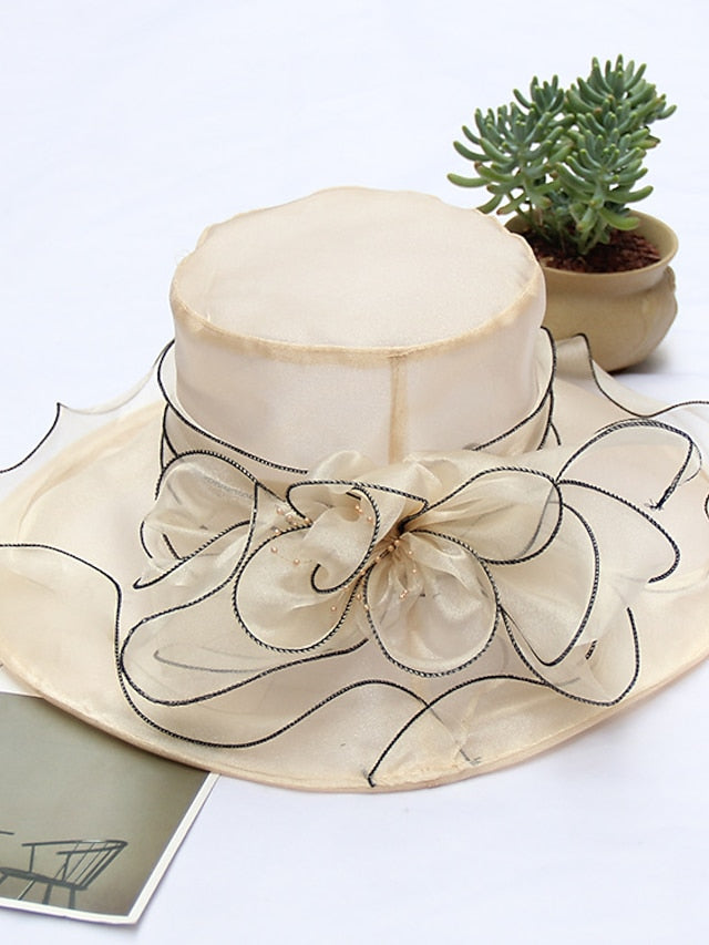 Women's Party Hat Party Wedding Special Occasion Flower Solid Color Wine Black Hat / White / Fall / Winter / Spring / Summer - LuckyFash™