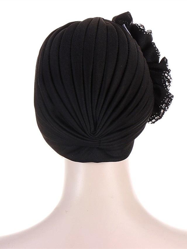 Lastest Flower Turban Bonnet for Women Muslim Hijab Headscarf Cap Wedding Party Headwear Turbante African Headtie - LuckyFash™