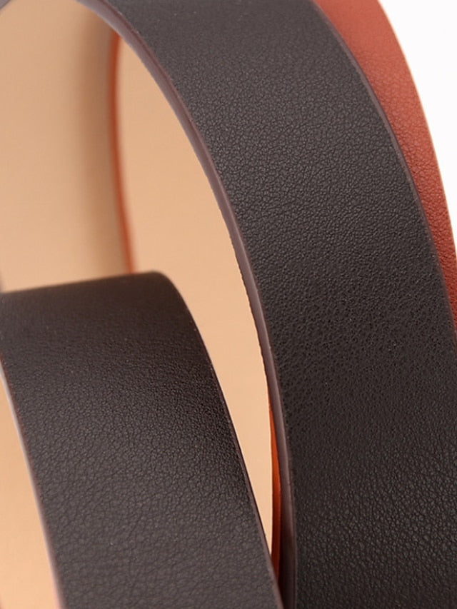 Women's Unisex PU Buckle Belt PU Leather Prong Buckle Plain Casual Classic Party Daily Green Black Brown Navy Blue - LuckyFash™