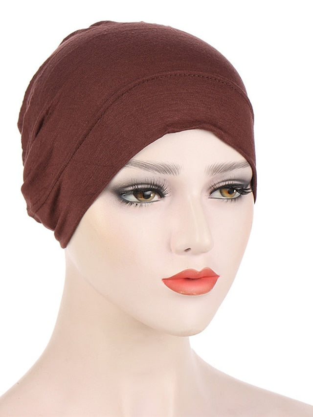 Fashion Multi Color Muslim Underscarf Women Soft Hijab Solid Scarf Turbans Head For Women Caps Islamic Hat - LuckyFash™