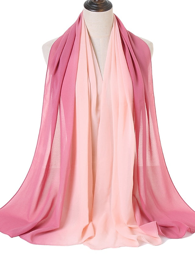 Fashion Gradient Bubble Chiffon Instant Hijab Women High Quality Cover-Up Shawl Wrap Neck Stole Muslim Caps 180*70Cm for Women - LuckyFash™