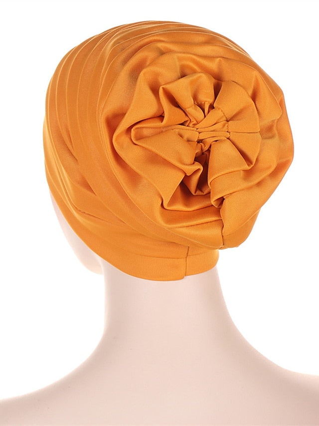 Candy Color Ladies Head Wraps Muslim Hijab Bonnets Fashion Headgear Trendy Elastic Full Body Pleated Turban Cap for Women - LuckyFash™