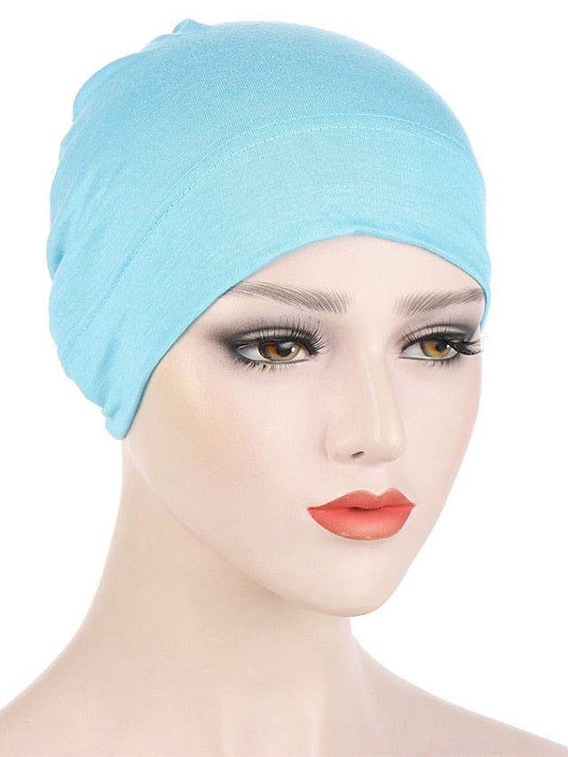 Fashion Multi Color Muslim Underscarf Women Soft Hijab Solid Scarf Turbans Head For Women Caps Islamic Hat - LuckyFash™