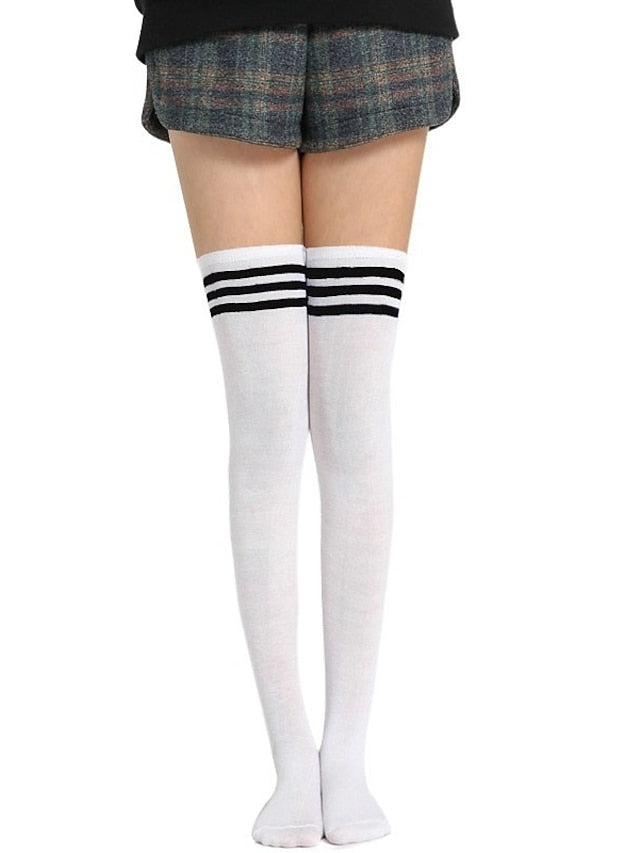 Women's Stockings Work Daily Holiday Solid Color Polyester Simple Casual Lolita Leg Shaping Casual Cute 1 Pair - LuckyFash™