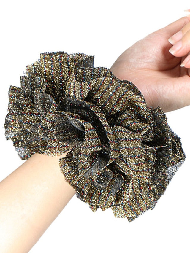 Oversize Scrunchies Giant Large Intestine Big Hair Ties Elastic Rubber Bands Glitter Ponytail Holder Hijab Volumizing Scrunchies - LuckyFash™
