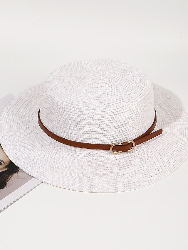Women's Sun Hat Straw Hat Holiday Straw Vacation Casual Beach Sunscreen Breathability Comfortable 1 pcs - LuckyFash™