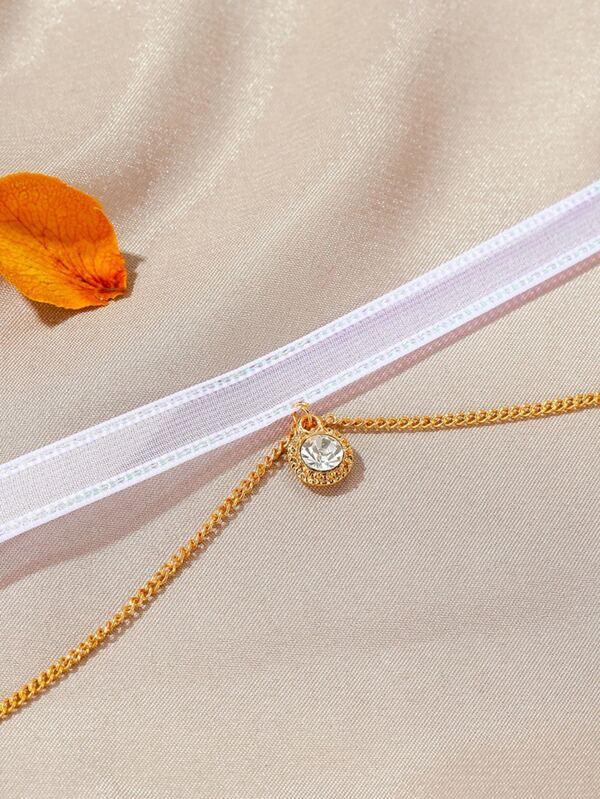 Rhinestone Charm Layered Necklace - LuckyFash™