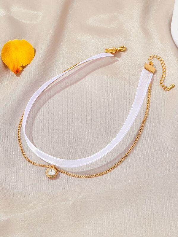 Rhinestone Charm Layered Necklace - LuckyFash™