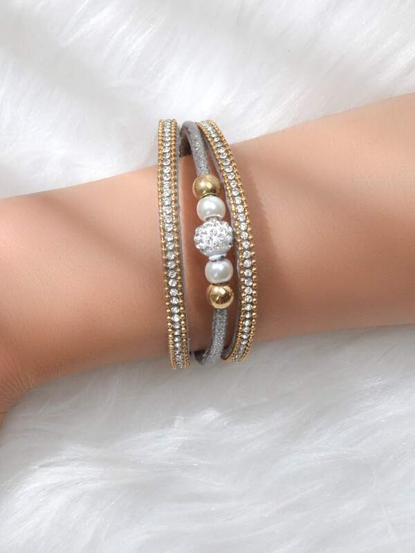 Rhinestone Decor Layered Bracelet - LuckyFash™