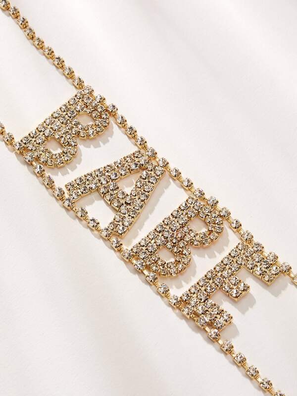Rhinestone Letter Design Statement Choker 1pc - LuckyFash™