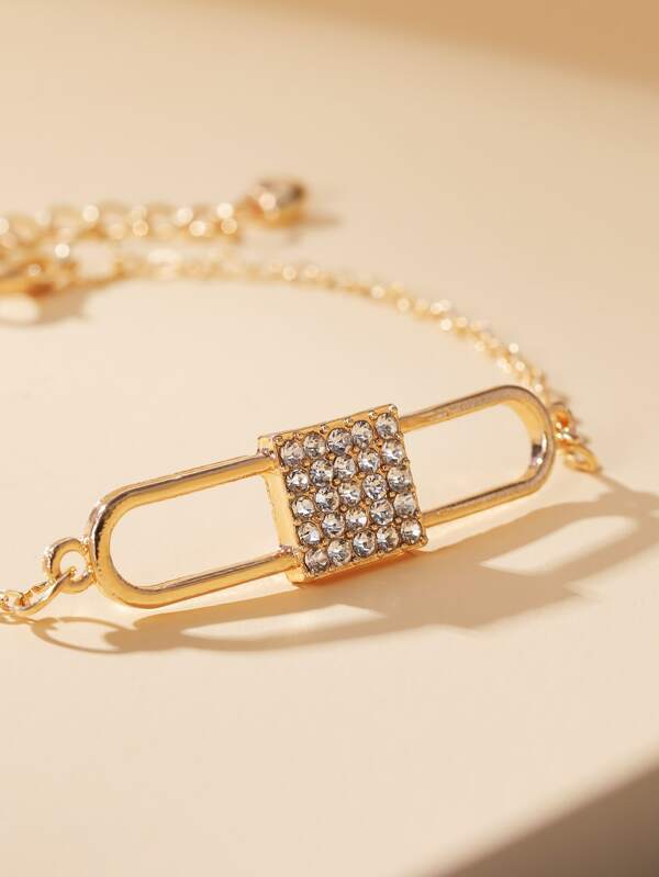 Rhinestone Lock Decor Chain Bracelet - LuckyFash™