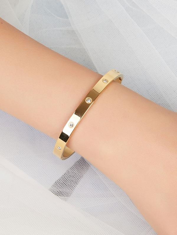 Rhinestone Round Bangle - LuckyFash™