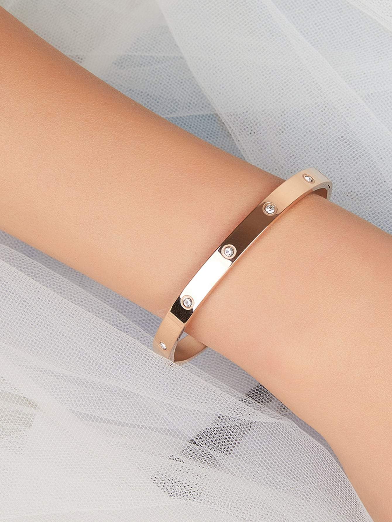 Rhinestone Round Bangle - LuckyFash™