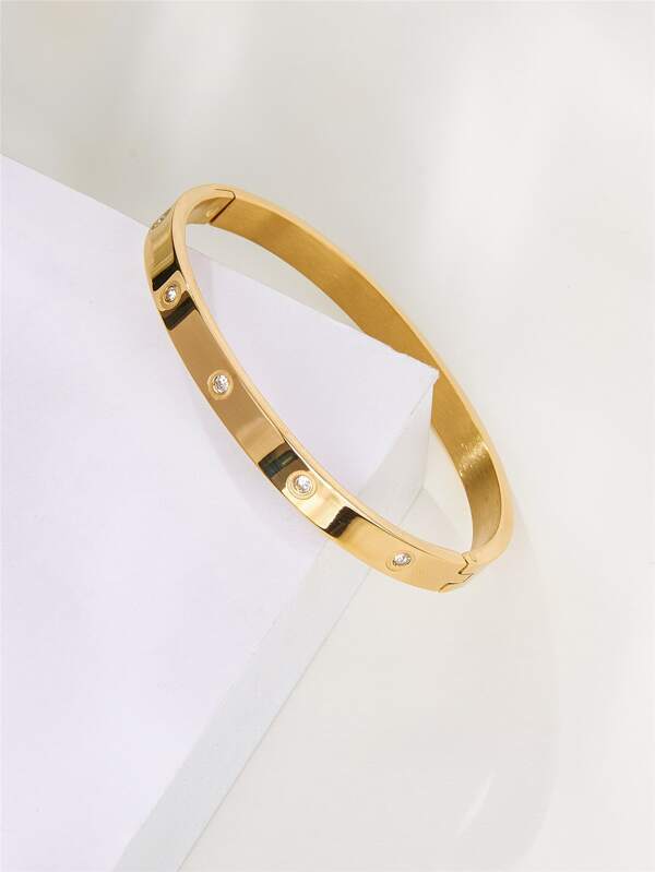 Rhinestone Round Bangle - LuckyFash™