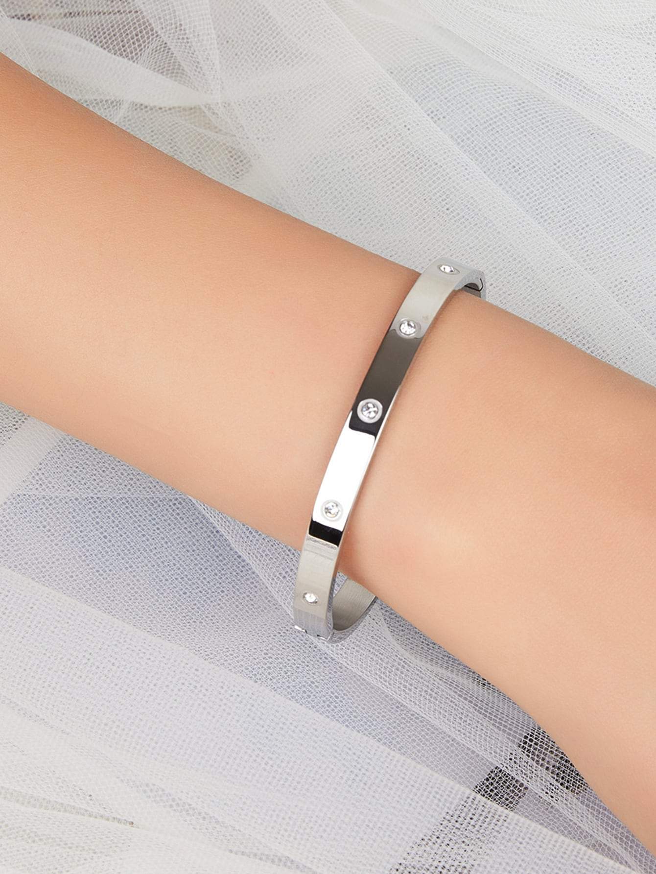 Rhinestone Round Bangle - LuckyFash™