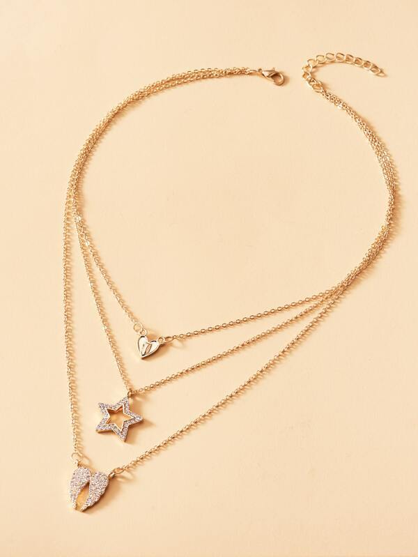 Rhinestone Star Layered Necklace - LuckyFash™