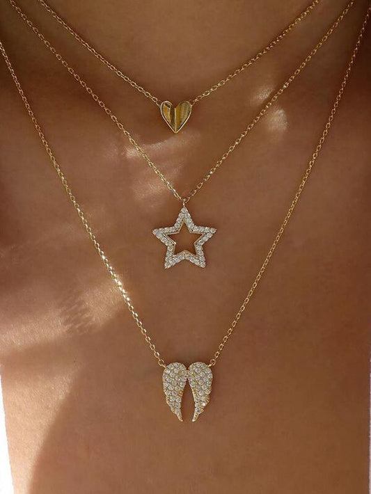 Rhinestone Star Layered Necklace - LuckyFash™