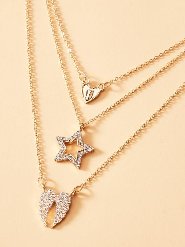 Rhinestone Star Layered Necklace - LuckyFash™