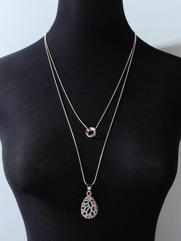 Rhinestone Waterdrop Charm Necklace - LuckyFash™