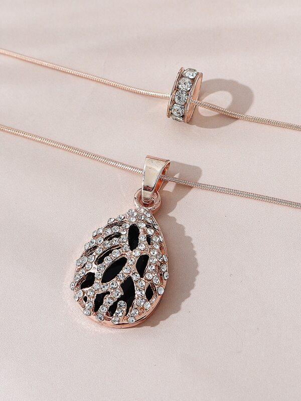 Rhinestone Waterdrop Charm Necklace - LuckyFash™