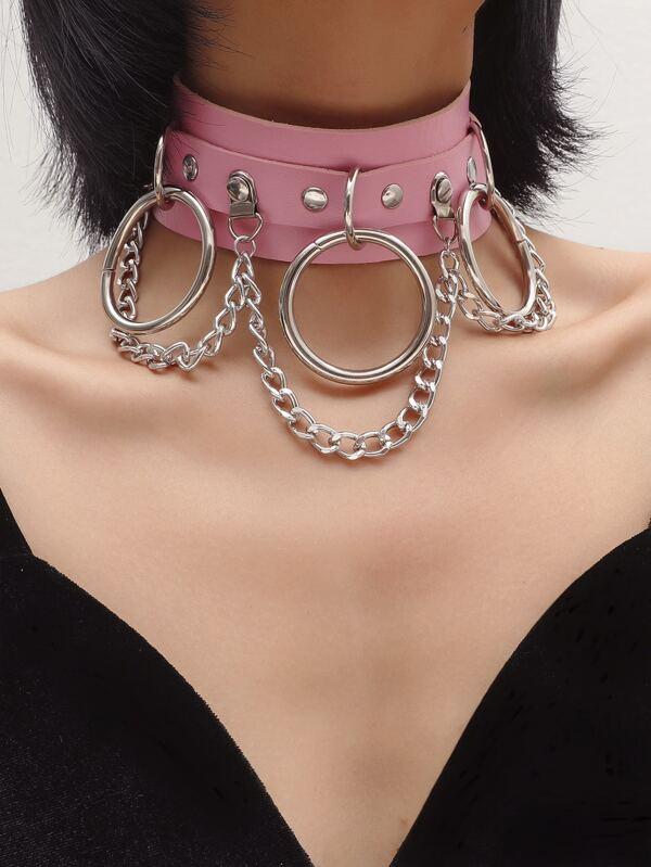 Ring & Chain Decor Choker - LuckyFash™