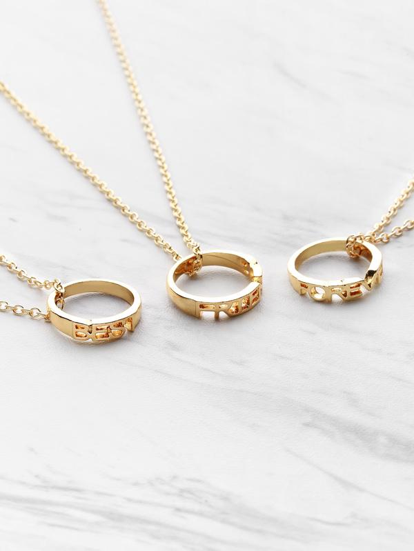 Ring Embellished Friendship Pendant Necklace 3pcs - LuckyFash™