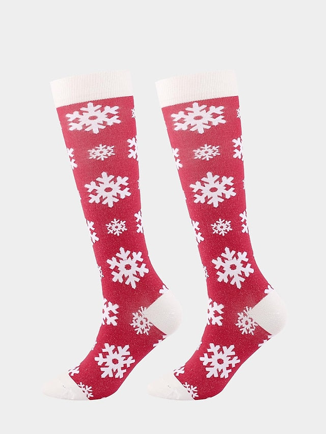 Unisex Knee High Socks Christmas Gift Cycling / Bike Multi Color Spandex Nylon Sporty Casual Classic Warm Cute Sports 1 Pair - LuckyFash™