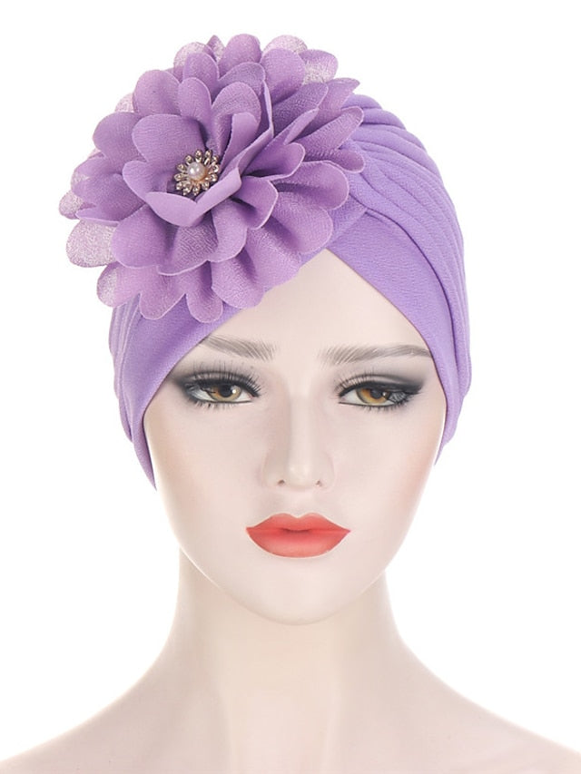 Multi Colors Bandanas Women Stretchy Turban Flower Muslim Hat Headband Wrap Female Hijab Indian Cap Head Wrap for Women - LuckyFash™