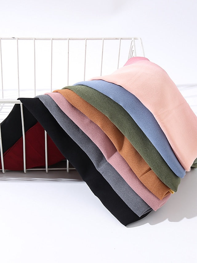 Fashion Gradient Bubble Chiffon Instant Hijab Women High Quality Cover-Up Shawl Wrap Neck Stole Muslim Caps 180*70Cm for Women - LuckyFash™