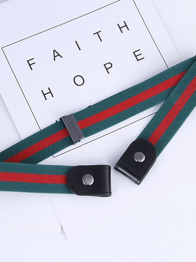 Women's Clear Belt Nylon Steel Buckle Plain Casual Work Daily Black White Blue Coffee - LuckyFash™