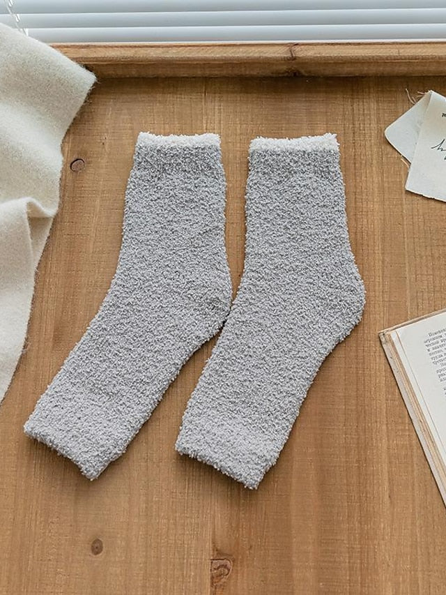 Women's Leg Warmers Boot Cuffs Thick Winter Warm Socks Home Office Daily Solid Color Polyester Spandex Basic Casual Classic Warm Cute 1 Pair - LuckyFash™
